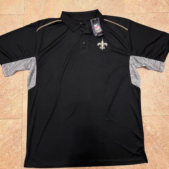 NFL New Orleans Saints Polo Shirt Men XL Black Grey – Official Team Apparel NWT - Picture 4 of 6